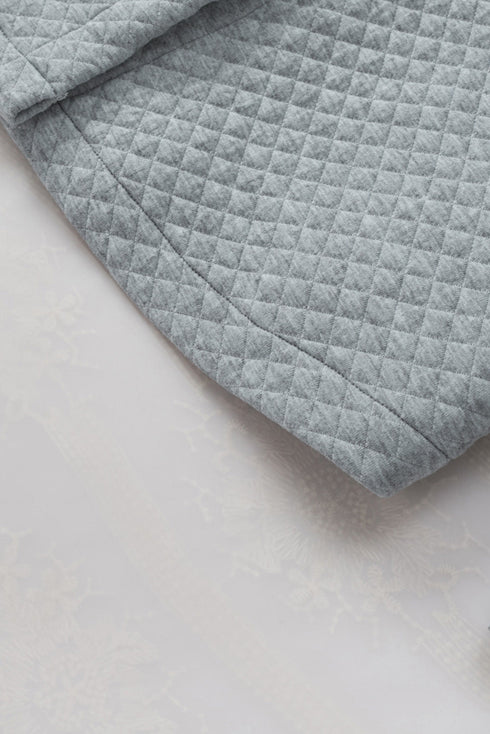 Lattice Texture Retro Flap Pocket Button Shacket